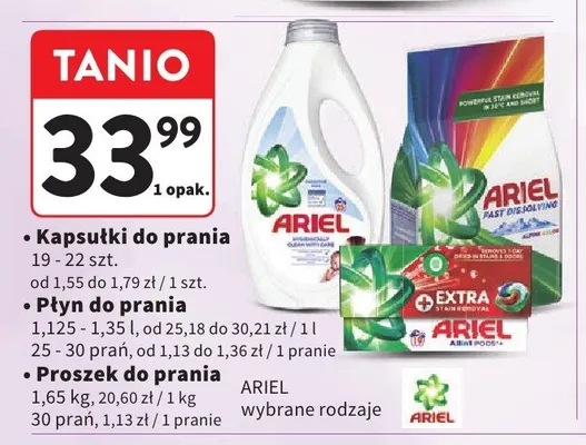 Proszek do prania Ariel promocja w Intermarche