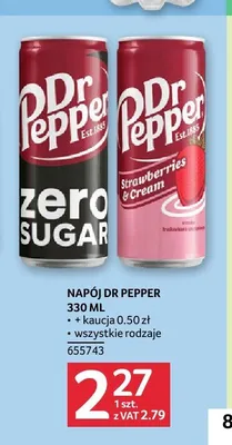 Napój Dr Pepper Zero Sugar promocja w Selgros