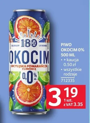Piwo bezalkoholowe Okocim Sycylijska Pomarańcza z Limonką promocja w Selgros
