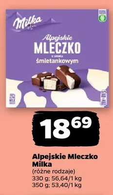 Alpejskie Mleczko (różne rodzaje) promocja w Netto