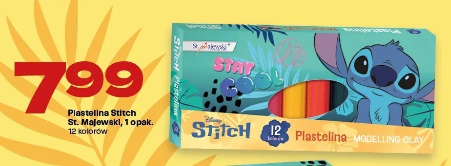 Plastelina Stitch St. Majewski 12 kolorów promocja w Twój Market
