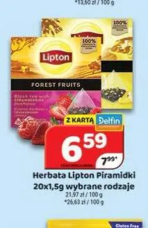 Herbata Lipton Piramidki Strawberries promocja w Delfin