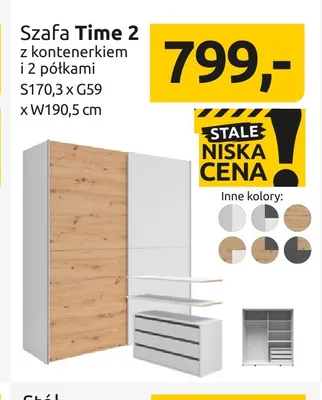 Szafa Time 2 z kontenerkiem i 2 półkami Black Red White promocja w Black Red White