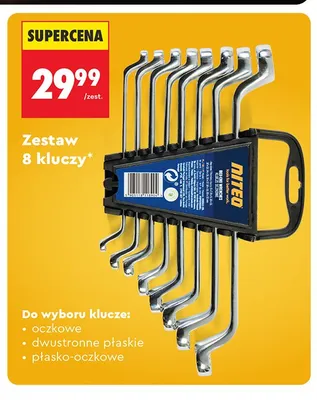 Zestaw kluczy płasko-oczkowych NITEO 8-pak promocja w Biedronka