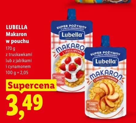 Makaron w pouchu Lubella z truskawkami promocja w Lidl