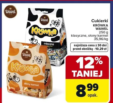 Cukierki Krówka klasyczne, słony karmel promocja w Carrefour
