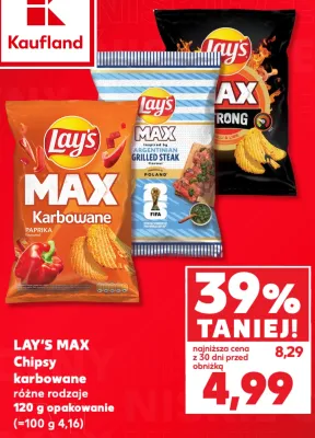 Chipsy karbowane Lay's MAX Argentinian Grilled Steak promocja w Kaufland