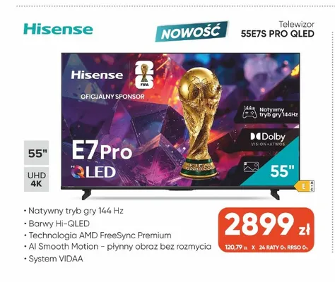 Telewizor Hisense 55E7S Pro Qled promocja w Max Elektro