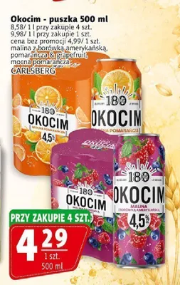 Piwo Okocim Malina z Borówką Amerykańską promocja w Prim Market