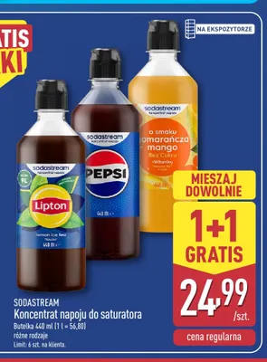 Koncentrat napoju do saturatora Lipton Lemon Ice Tea SodaStream promocja w Aldi