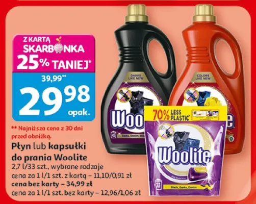 Płyn do prania Woolite Darks Denim Black promocja w Auchan