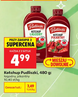 Ketchup Pudliszki łagodny promocja w Biedronka