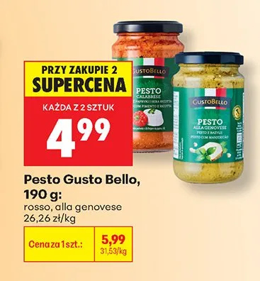 Pesto rosso Gusto Bello promocja w Biedronka