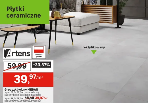 Gres szkliwiony MEDAN promocja w Leroy Merlin