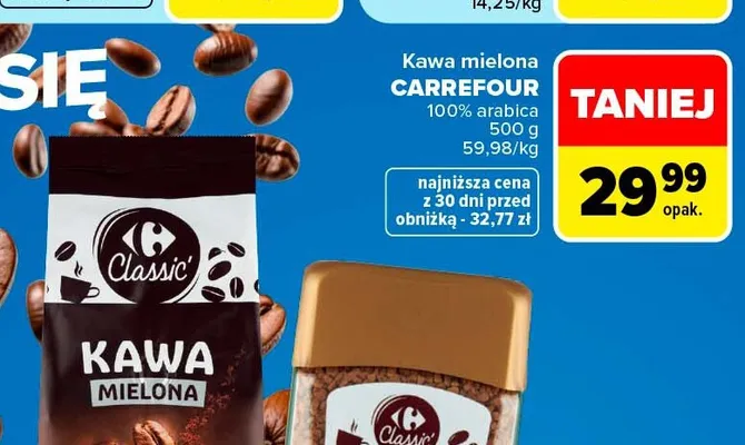 Kawa mielona Carrefour Classic 100% Arabica promocja w Carrefour Market
