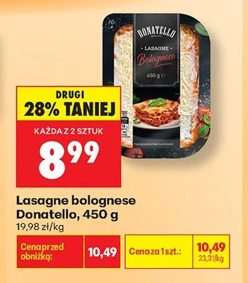 Lasagne bolognese Donatello promocja w Biedronka