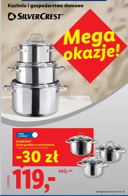 Zestaw garnków ze stali szlachetnej Silvercrest promocja w Lidl