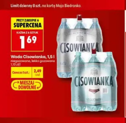 Woda lekko gazowana Cisowianka promocja w Biedronka