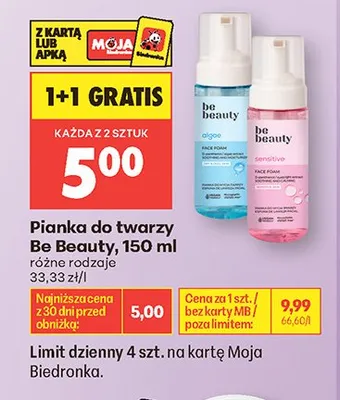 Pianka do twarzy Be Beauty promocja w Biedronka