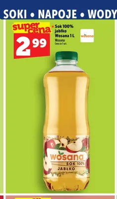 Sok jabłkowy Wosana 100% promocja w TOPAZ
