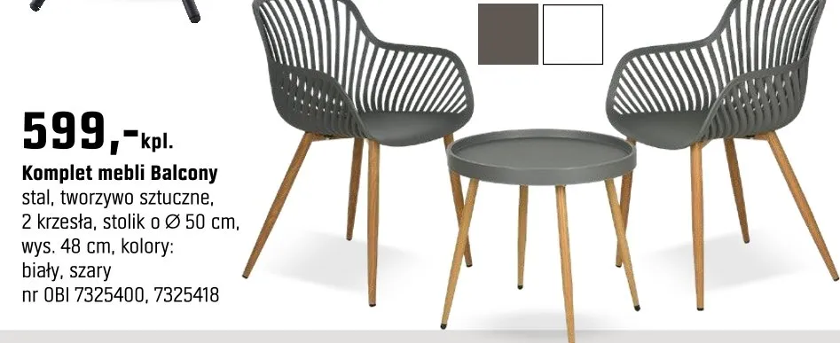 Komplet mebli Balcony promocja w OBI
