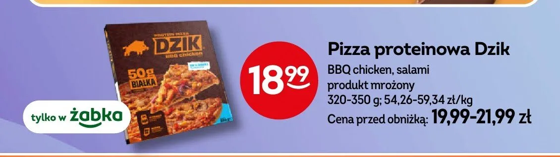 Pizza proteinowa Dzik Salami promocja w Żabka