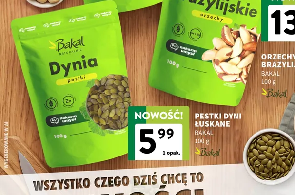 Pestki dyni łuskane Bakal promocja w Intermarche