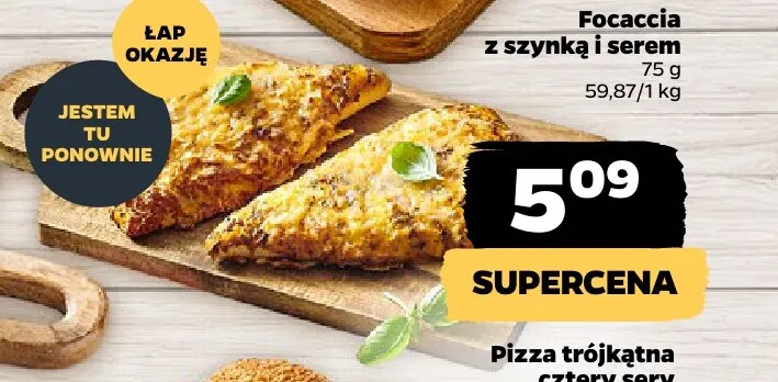 Pizza trójkątna cztery sery promocja w Netto