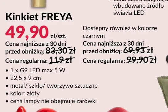 Kinkiet Freya promocja w Salony Agata