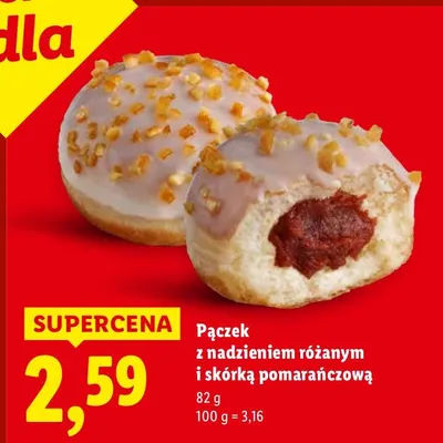 Pączek z nadzieniem różanym i skórką pomarańczową promocja w Lidl