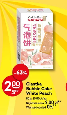 Ciastka Bubble Cake White Peach Gangfu promocja w Żabka