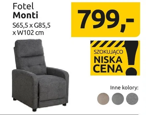 Fotel Monti S65,5xG85,5xW102cm promocja w Black Red White