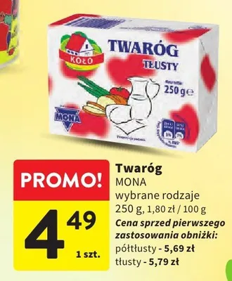 Twaróg wybrane rodzaje półtłusty, tłusty promocja w Intermarche