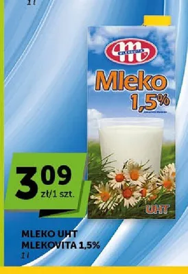 Mleko UHT Mlekovita 1,5% promocja w Euro Sklep