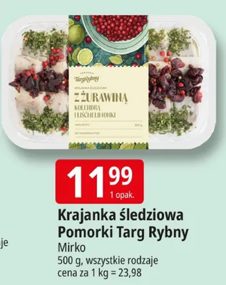 Krajanka śledziowa z żurawiną kolendrą i liśćmi limonki Pomorski Targ Rybny promocja w Leclerc