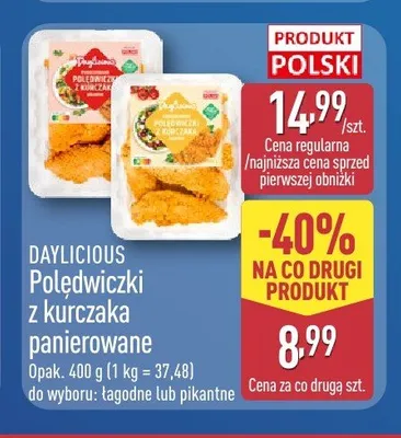 Polędwiczki z kurczaka panierowane łagodne Daylicious promocja w Aldi