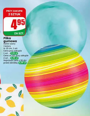 Piłka gumowa śr. 23cm promocja w Dino