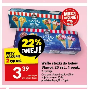 Wafle stożki do lodów Sławoj promocja w Twój Market