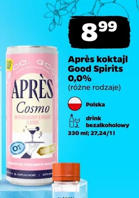 Drink bezalkoholowy Après Cosmo Good Spirits 0,0% promocja w Netto
