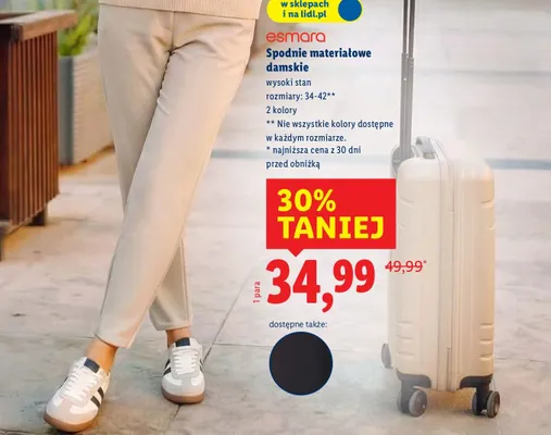 Spodnie materiałowe damskie promocja w Lidl