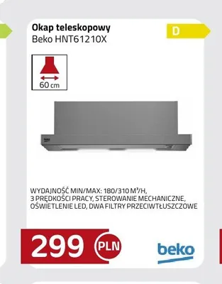 Okap teleskopowy Beko HNT61210X promocja w kakto.pl