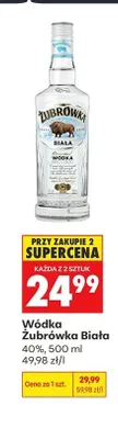 Wódka Żubrówka Biała promocja w Biedronka