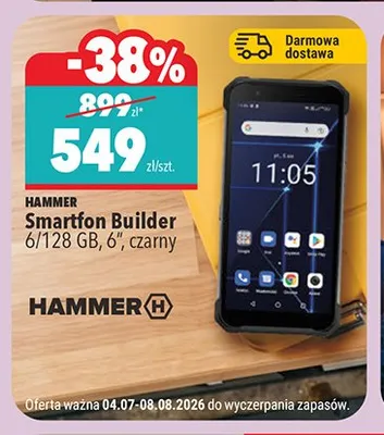 Smartfon Hammer Builder 6/128 GB promocja w Biedronka