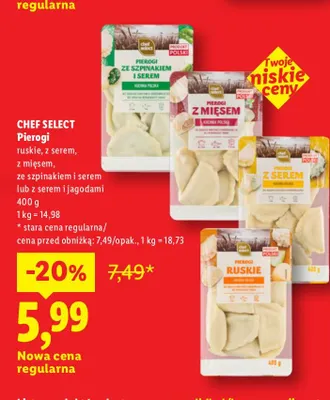 Pierogi ruskie Chef Select promocja w Lidl