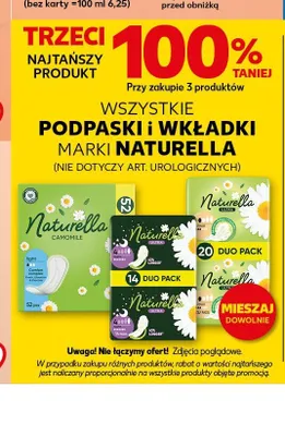 Podpaski i wkładki Naturella promocja w Kaufland