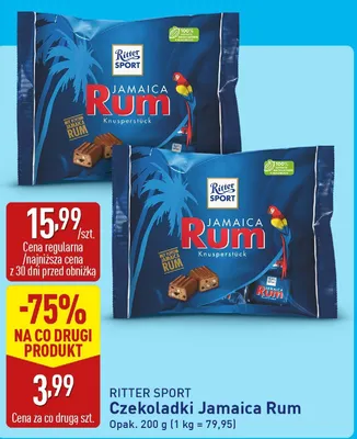 Czekoladki Ritter Sport Jamaica Rum promocja w Aldi