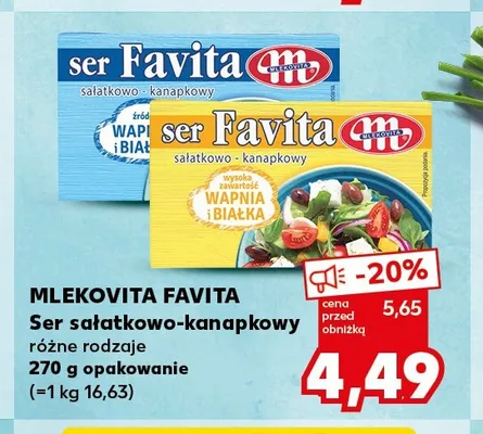 Ser sałatkowo-kanapkowy Favita Mlekovita promocja w Kaufland