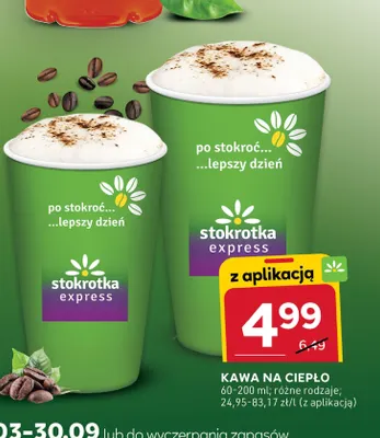 Kawa na ciepło promocja w Stokrotka