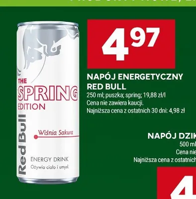 Napój energetyczny Red Bull Spring Edition Wiśnia Sakura promocja w Stokrotka