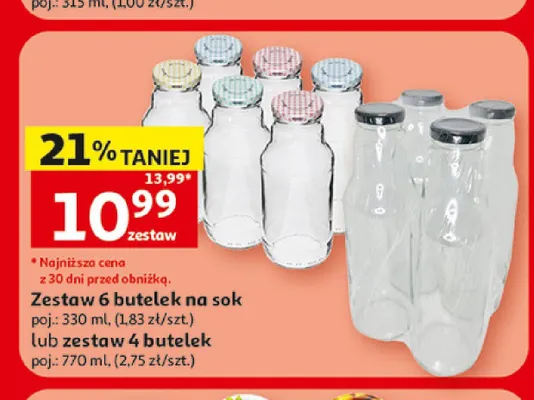 Zestaw 6 butelek na sok promocja w Auchan